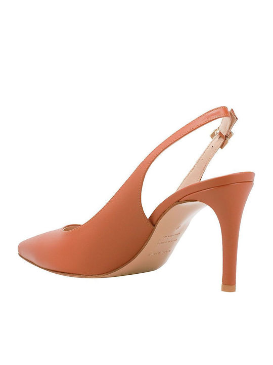 Leather Tabac Brown High Heels