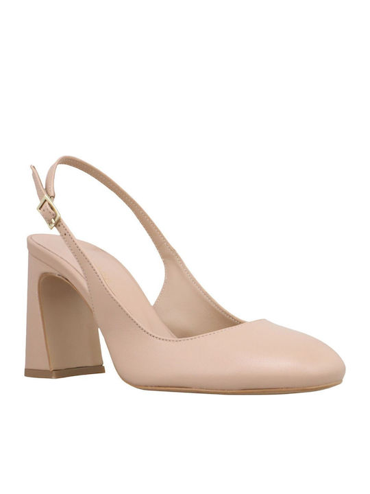 Kalogirou Leather Pink High Heels