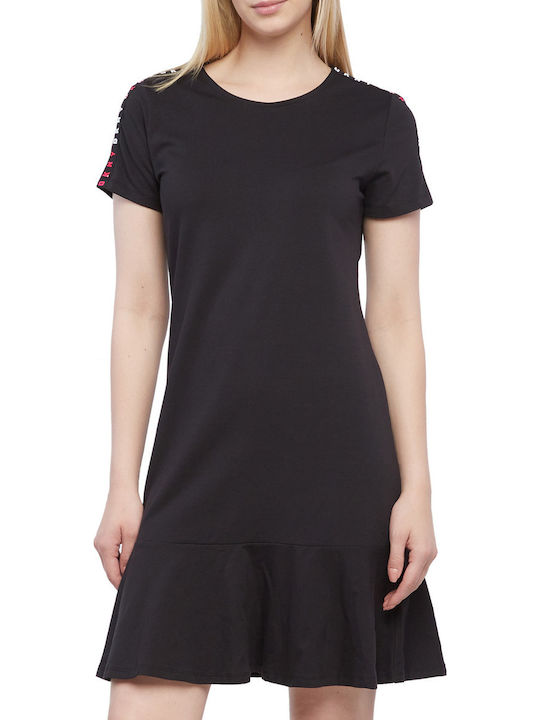 Καλοκαιρινό Mini T-shirt Φόρεμα Μαύρο