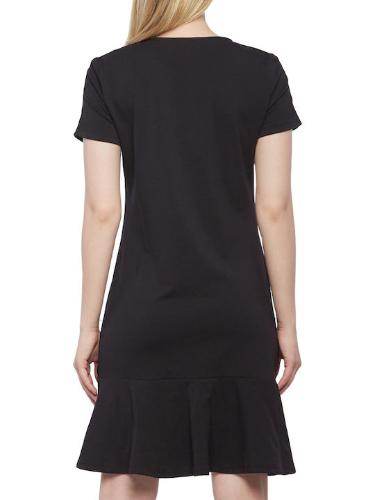 Καλοκαιρινό Mini T-shirt Φόρεμα Μαύρο