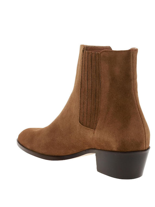 Suede Women's Ankle Boots Beige