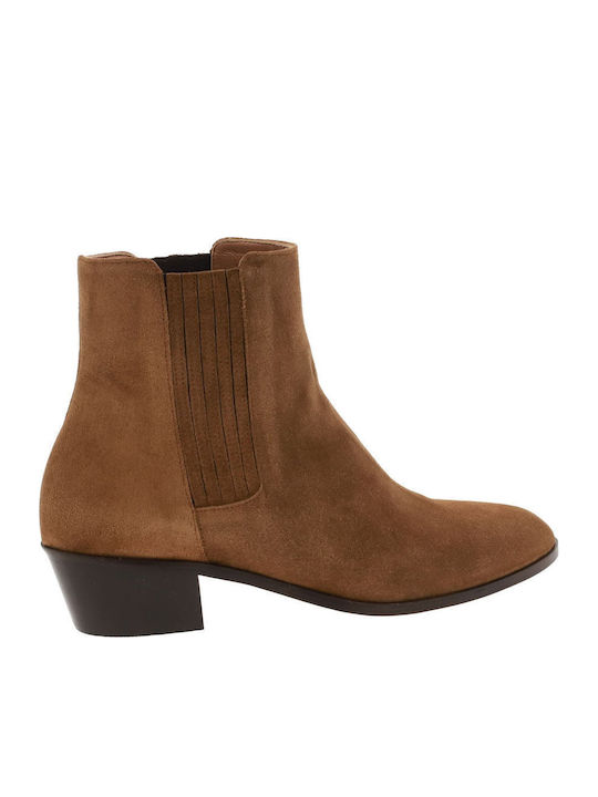 Suede Women's Ankle Boots Beige