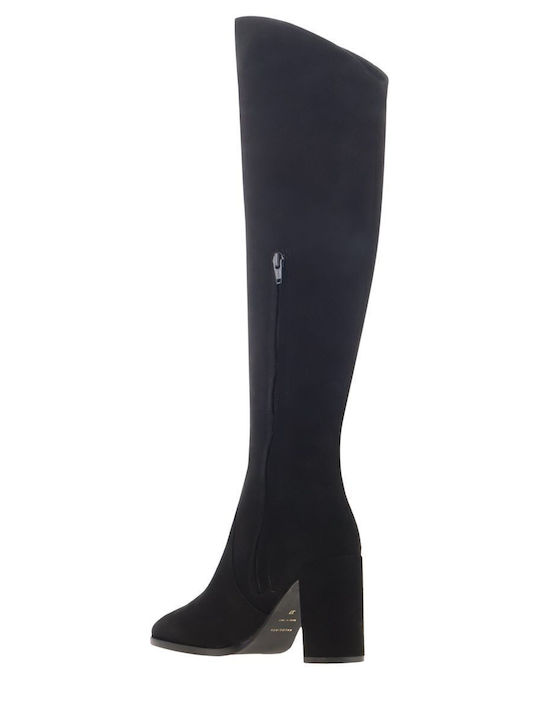 Suede High Heel Women's Boots Black
