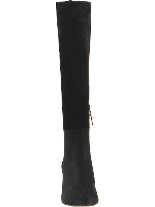 Suede Medium Heel Women's Boots Black