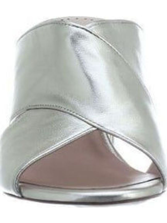 Mules with High Heel in Gold Color