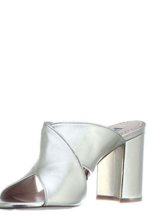 Mules with High Heel in Gold Color