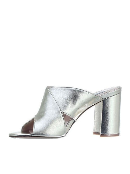 Mules with High Heel in Gold Color
