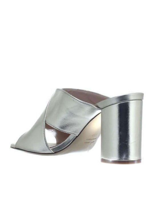 Mules with High Heel in Gold Color