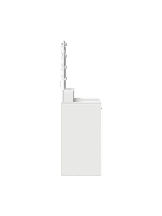 Wooden Makeup Dressing Table White MDF with Mirror 100x41x140cm