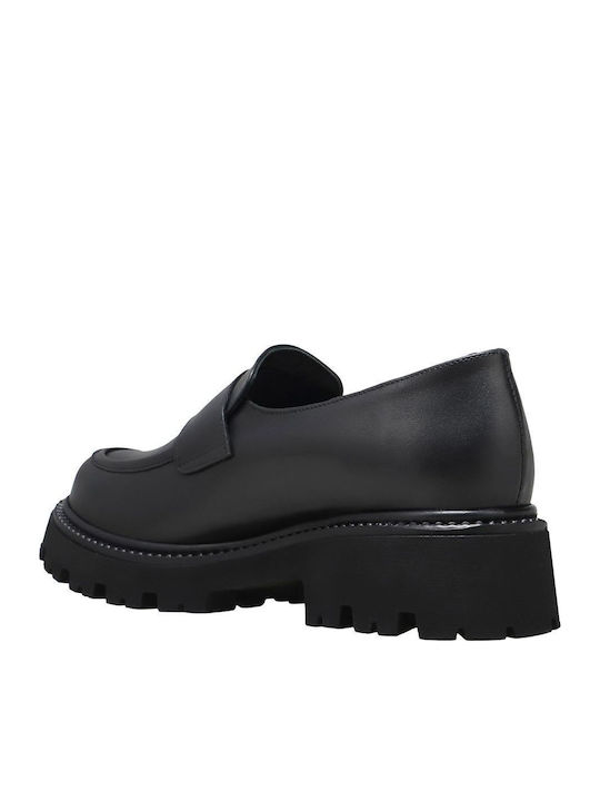 Δερμάτινα Γυναικεία Loafers σε Μαύρο Χρώμα