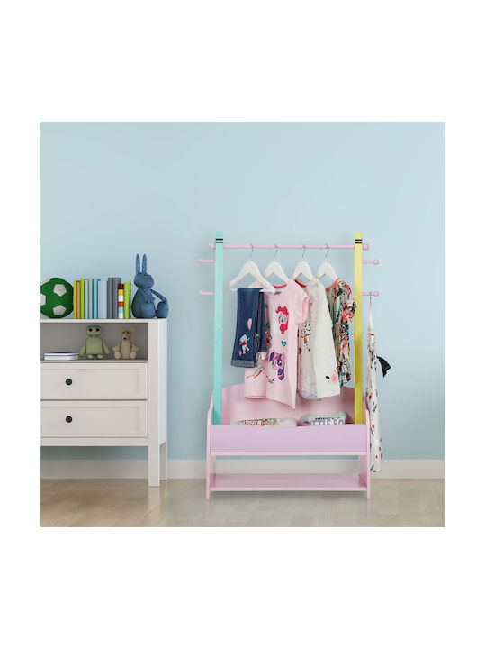 Relaxdays Cuiere pentru Copii Multi Hook cu cârlig Lemn Multicoloră 100.5x71x30εκ. 1buc
