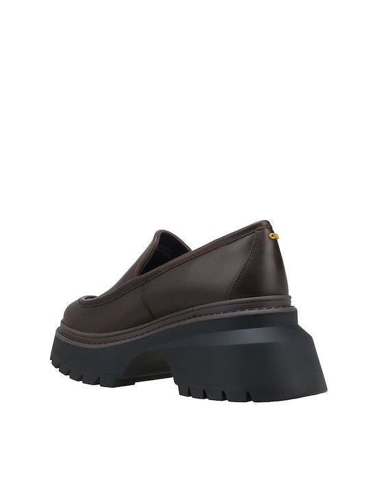Δερμάτινα Γυναικεία Loafers σε Καφέ Χρώμα