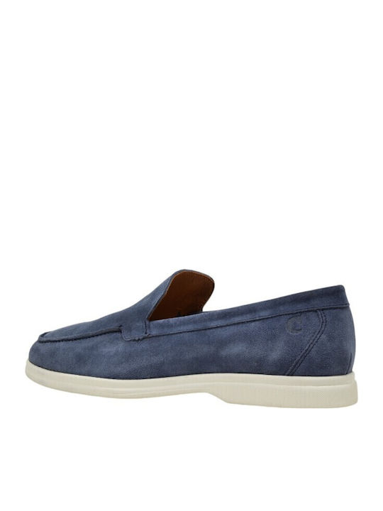 Δερμάτινα Ανδρικά Loafers σε Μπλε Χρώμα