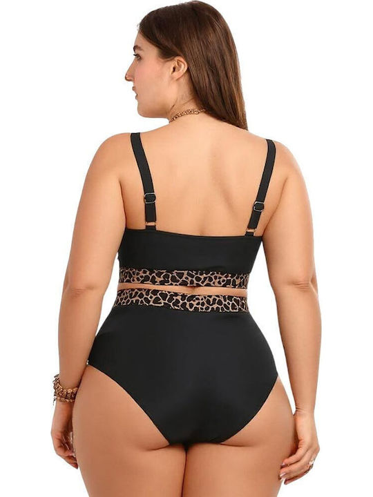 Set Bikini Μπουστάκι Animal Print Μαυρο