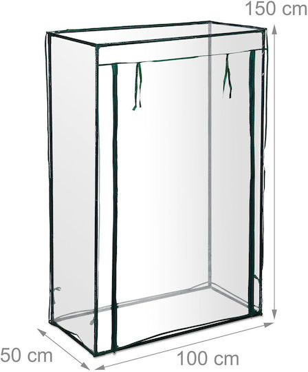 Gartenbalkonabdeckung PVC Maße 150 x 100 x 50 cm Transparent Relaxdays