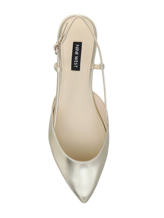 Synthetic Leather Ballerinas Gold