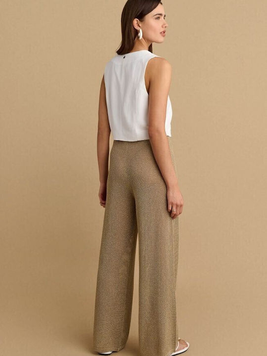 Damen Stoff Hose Gold
