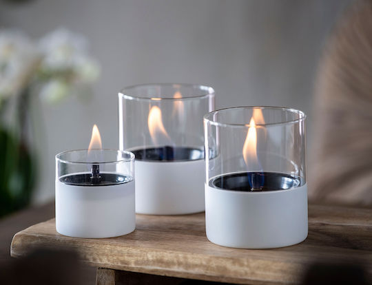 Tenderflame Desktop Bioethanol Fireplace Indoor Outdoor White 10x11.5cm