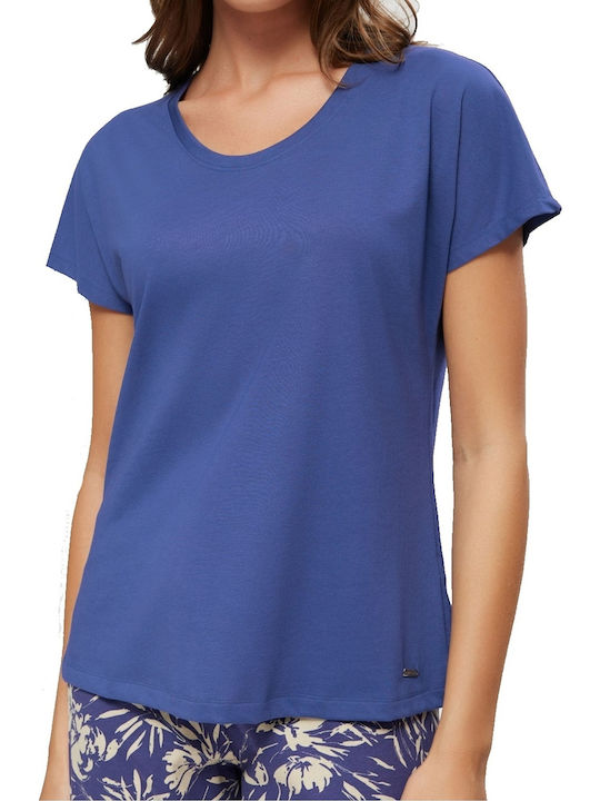 Minerva Summer Women's Pyjama Top Blue