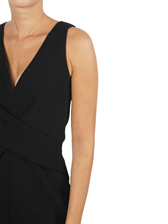 Summer Mini Evening Wrap Dress Black
