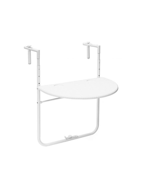 Metal Masa pentru spații exterioare mici Pliabil Alb 60x63x84buc