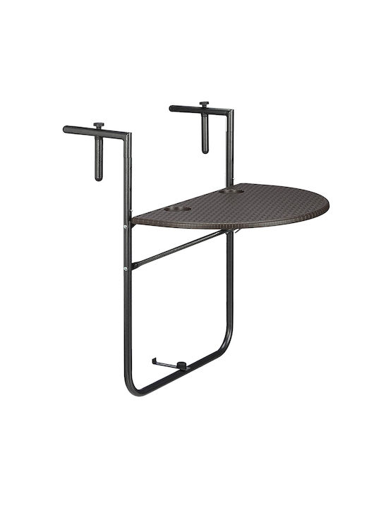 Metal Masa pentru spații exterioare mici Pliabil Maro 84x60x63buc