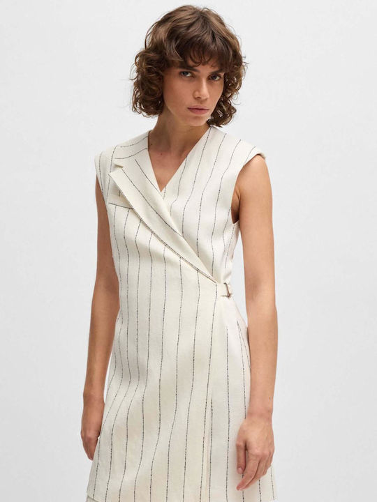 Summer Mini Dress Wrap Ecru