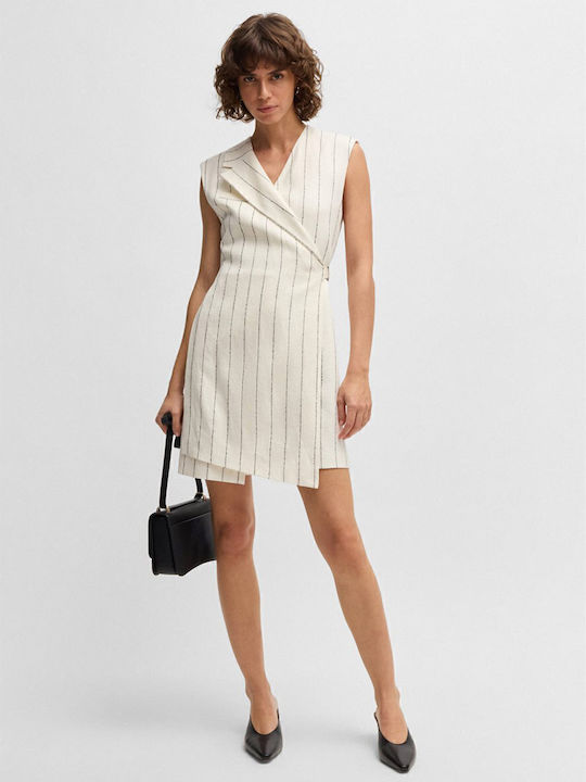 Summer Mini Dress Wrap Ecru
