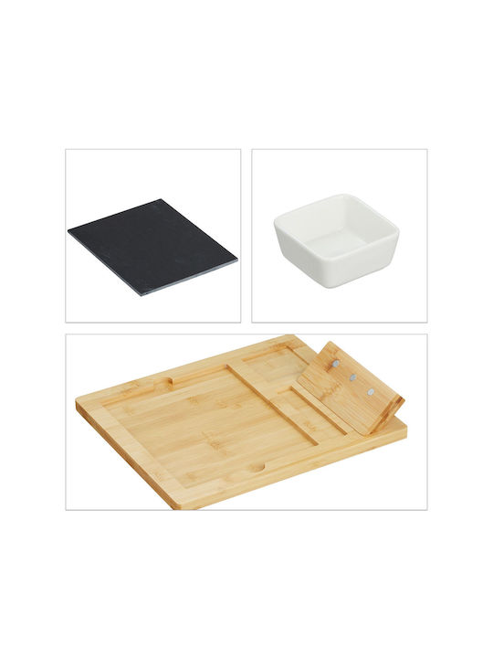 Relaxdays Porcelain Cheese Serving Platter 27x32cm 9pcs