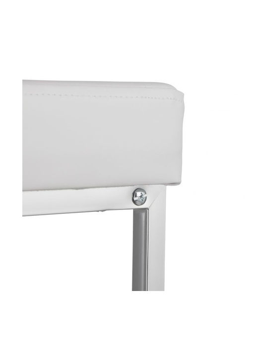 Scaune Camera de zi Tapițat cu Piele Ecologică Alb 33x47x33buc