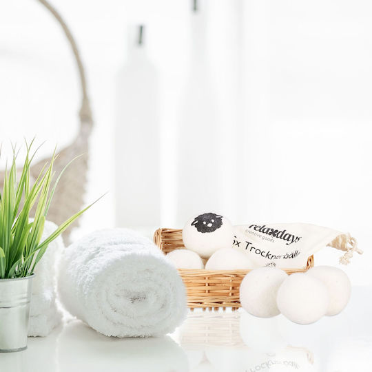Set aus 8 Wolltrocknerbällen Trockner Waschmaschine Relaxdays Antistatik-Effekt Wiederverwendbar Aufbewahrungstasche Weiß Set aus 8 Wolltrocknerbällen Trockner Waschmaschine Relaxdays Antistatik-Effekt Wiederverwendbar Aufbewahrungstasche Weiß