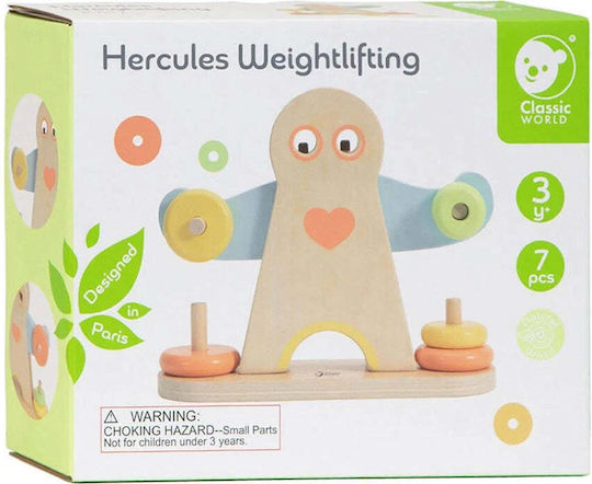Classic World Stacking Toy Hercules Weightlifting made of Wood for 36++ Months