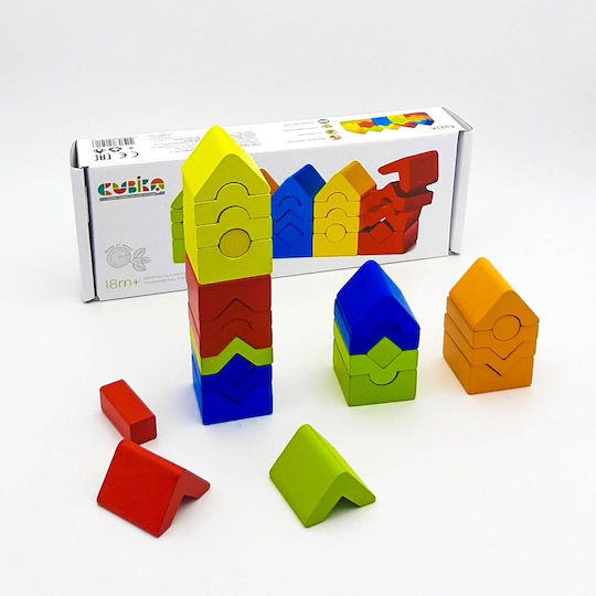 Cubika Παιχνίδι Στοίβαξης Mini Πύργοι από Ξύλο για 12+ Μηνών