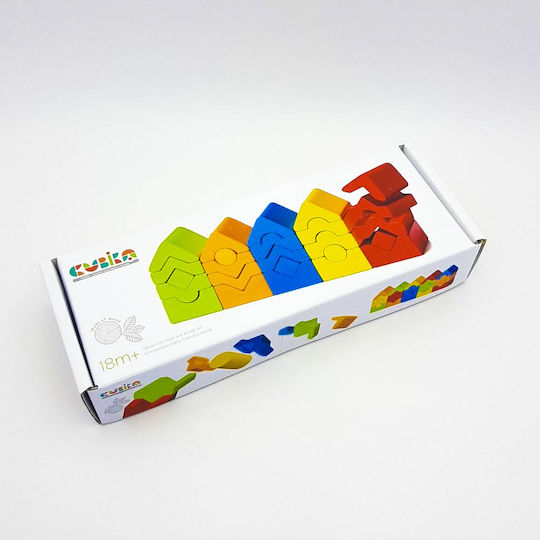 Cubika Παιχνίδι Στοίβαξης Mini Πύργοι από Ξύλο για 12+ Μηνών