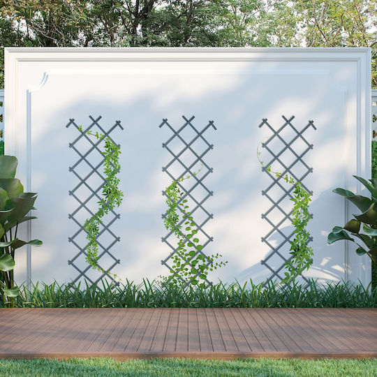 Set 3 Garduri Expandabile pentru Flori Relaxdays Gri Închis 180 X 60 X 1.5 Cm