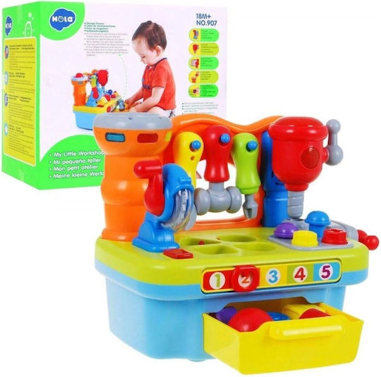 Hola Toys Παιχνίδι Στοίβαξης Πάγκος Εργασίας με Φως για 18+ Μηνών