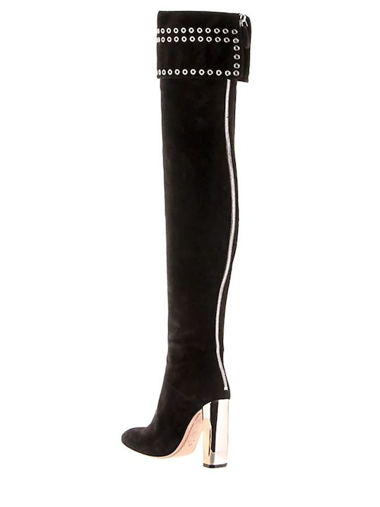 Wildleder Damenstiefel Schwarz