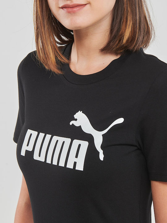 Καλοκαιρινό Mini Αθλητικό Φόρεμα T-shirt Κοντομάνικο Μαύρο