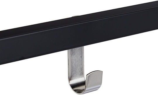 Wall Coat Rack Shelf 4 Hooks Made Steel Dimensions 25 X 60 X 32.5 Cm Black Silver Relaxdays