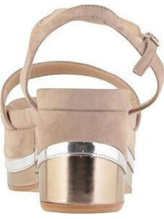 Flache Sandalen für Damen Flatforms in Beige Farbe