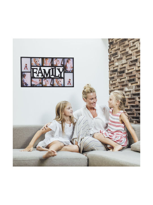 Колажна рамка за снимки 10 изображения 36.5 X 72 X 2 см черна Relaxdays