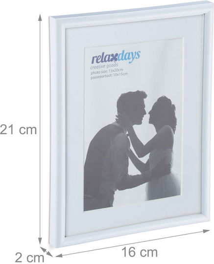 Set 2 rame foto dimensiune 15 x 20 cm alb Relaxdays