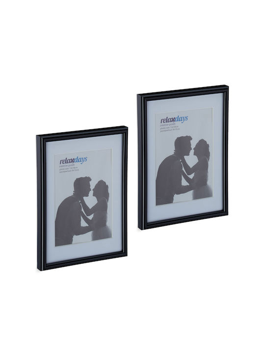 Set of 2 Picture Frames Dimensions 17.5 X 14 X 9.5 Cm Black Relaxdays