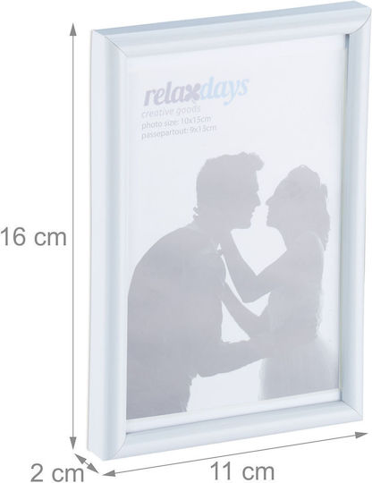 Комплект от 2 фоторамки с размери 15.5 X 11 X 8.5 см бели Relaxdays