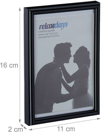 Комплект от 2 фоторамки с размери 15.5 X 11 X 8.5 см черни Relaxdays