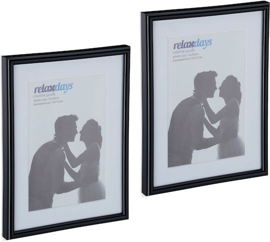 Set 2 Photo Frames Size 15 x 20 cm Black Relaxdays Set 2 Photo Frames Size 15 x 20 cm Black Relaxdays