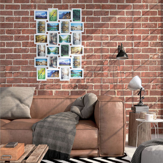 Bilderrahmen 59 x 86 x 2,5 cm Collage 24 Fotos Verschiedene Größen Weiß Bilderrahmen 59 x 86 x 2,5 cm Collage 24 Fotos Verschiedene Größen Weiß