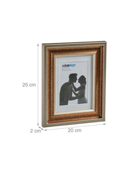 Set 2 Fotorahmen Wand Tisch 13x18 Gold Kunststoff Glas