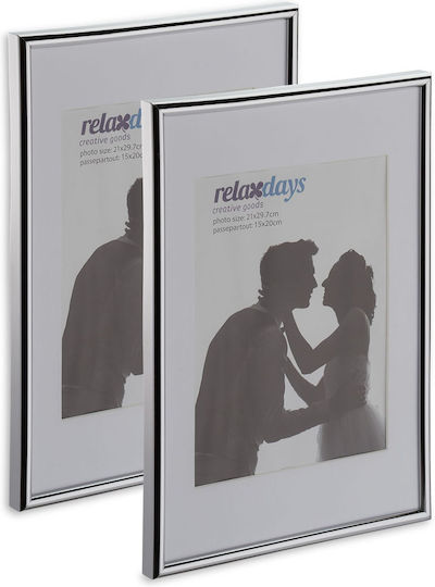Set 2 A4 Photo Frames Silver Relaxdays Set 2 A4 Photo Frames Silver Relaxdays