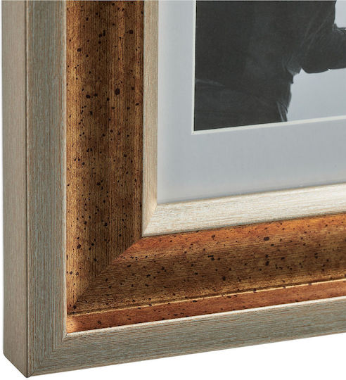 Set 2 Photo Frames Wall Table 13x18 Gold Plastic Glass